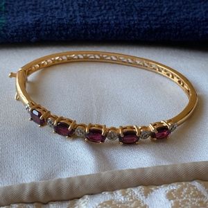 *SOLD* GOLDEN CUFF DEEP MAROON GEMS